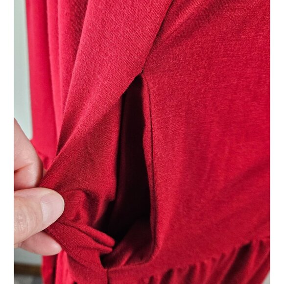 Anrabess Womens Flowy Tiered Boho Red Dress Casual & Comfortable Size Small - Picture 8 of 12